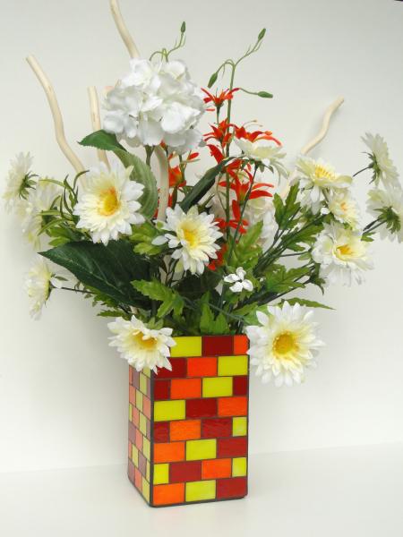 Designvorlage Blumenvase Bricks
