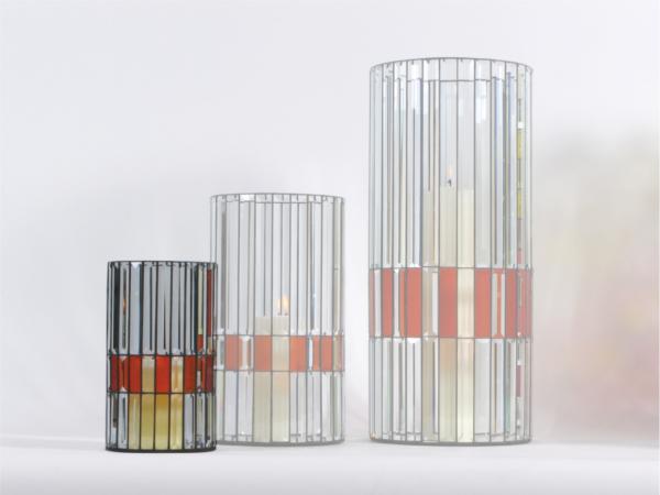 Pattern candle holder Round Light S
