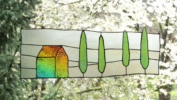 Designvorlage Großes Fensterbild Toskana - ohne Rahmen
