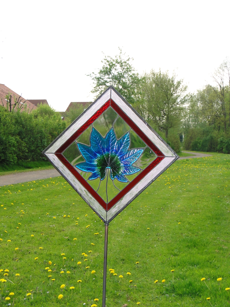 Designvorlage Gartenkunst Quadrat Araliablatt 01 Gartenkunst